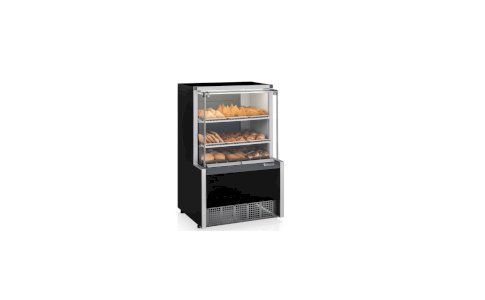 Vitrine Quente Estufa 0,74m Linha Aurora MEQA-075 PR Preta Gelopar