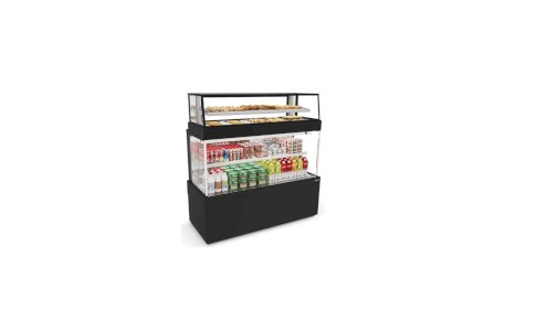 Vitrine Quente Fria 1,45m Titanium Premium VTPRRQ-1450 Preta Refrimate