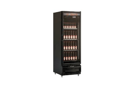 Cervejeira Expositor Vertical 1 Porta Vidro 570L GCB-57V LC PR All Black Gelopar