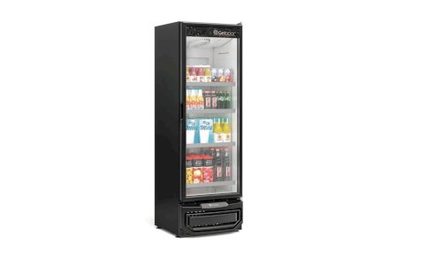 Refrigerador Expositor Vertical 1 Porta 445L Conveniência GCVR-45 PR Preto Gelopar