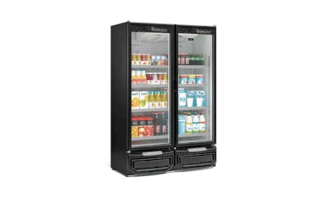 Refrigerador Expositor Vertical 2 Portas 957L Conveniência GCVR-950 PR Preto Gelopar