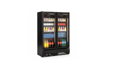 Refrigerador Expositor Vertical 2 Portas 957L Conveniência GCVR-950 CB PR All Black Gelopar