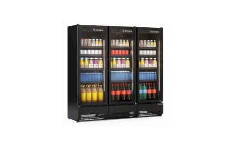 Refrigerador Expositor Vertical 3 Portas 1468L Conveniência GCVR-1450 CB PR All Black Gelopar