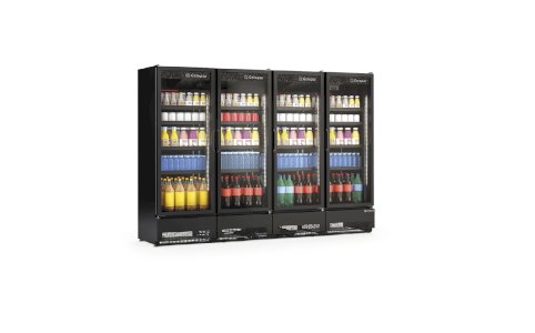 Refrigerador Expositor Vertical 4 Portas 1979L Conveniência GCVR-1950 CB PR All Black Gelopar