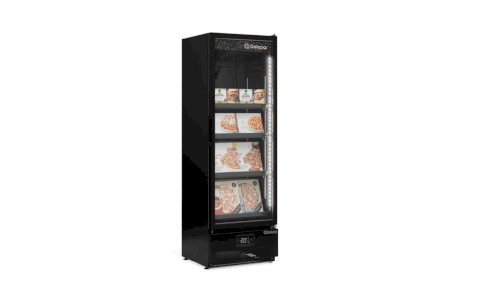 Freezer Vertical Porta de Vidro 445L Conveniência GCVC-45 CB PR All Black Gelopar