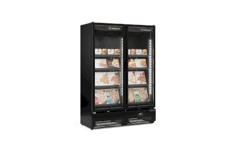 Freezer Vertical 2 Portas de Vidro 957L Conveniência GCVC-950 CB PR Gelopar