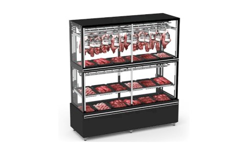 Balcão de Açougue Duplo 2,00m Vanguard Top Alto Ar Forçado EAVTA-2000 Preto Refrimate