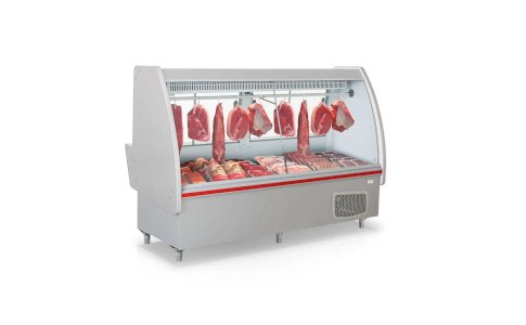 Balcão de Açougue Tendal/Gancheiras 2,10m GAPS-210 CZ Cinza Gelopar - Iluminação em LED