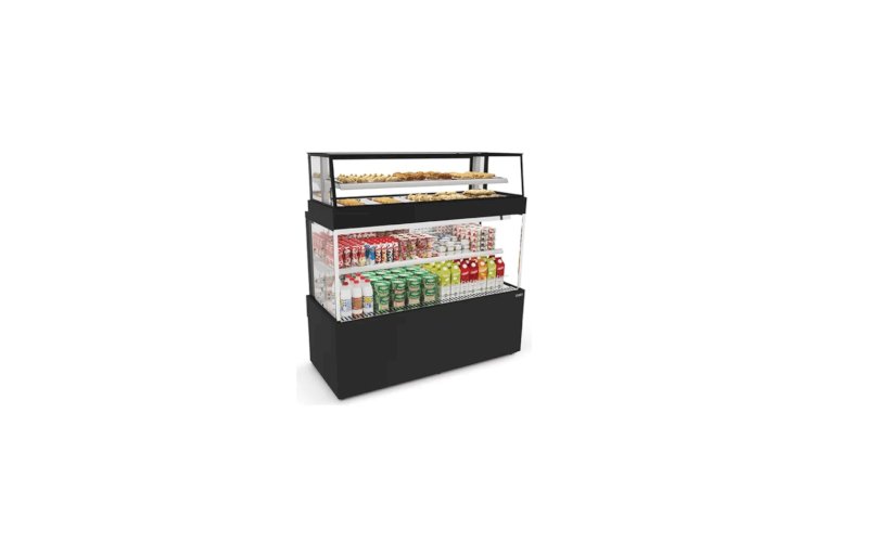 Vitrine Quente Fria 1,45m Titanium Premium VTPRRQ-1450 Preta Refrimate