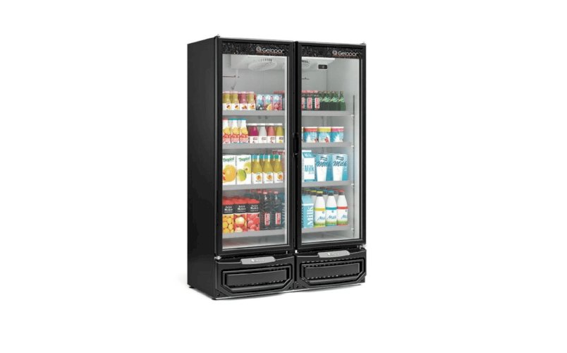 Refrigerador Expositor Vertical 2 Portas 957L Conveniência GCVR-950 PR Preto Gelopar