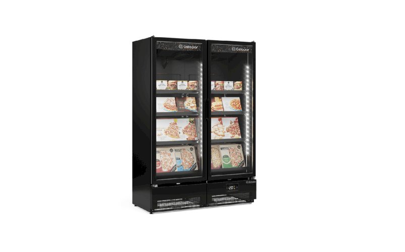 Freezer Vertical 2 Portas de Vidro 957L Conveniência GCVC-950 CB PR Gelopar